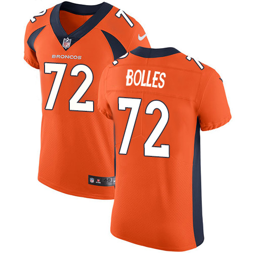 Nike Broncos #72 Garett Bolles Orange Team Color Men's Stitched NFL Vapor Untouchable Elite Jersey - Click Image to Close